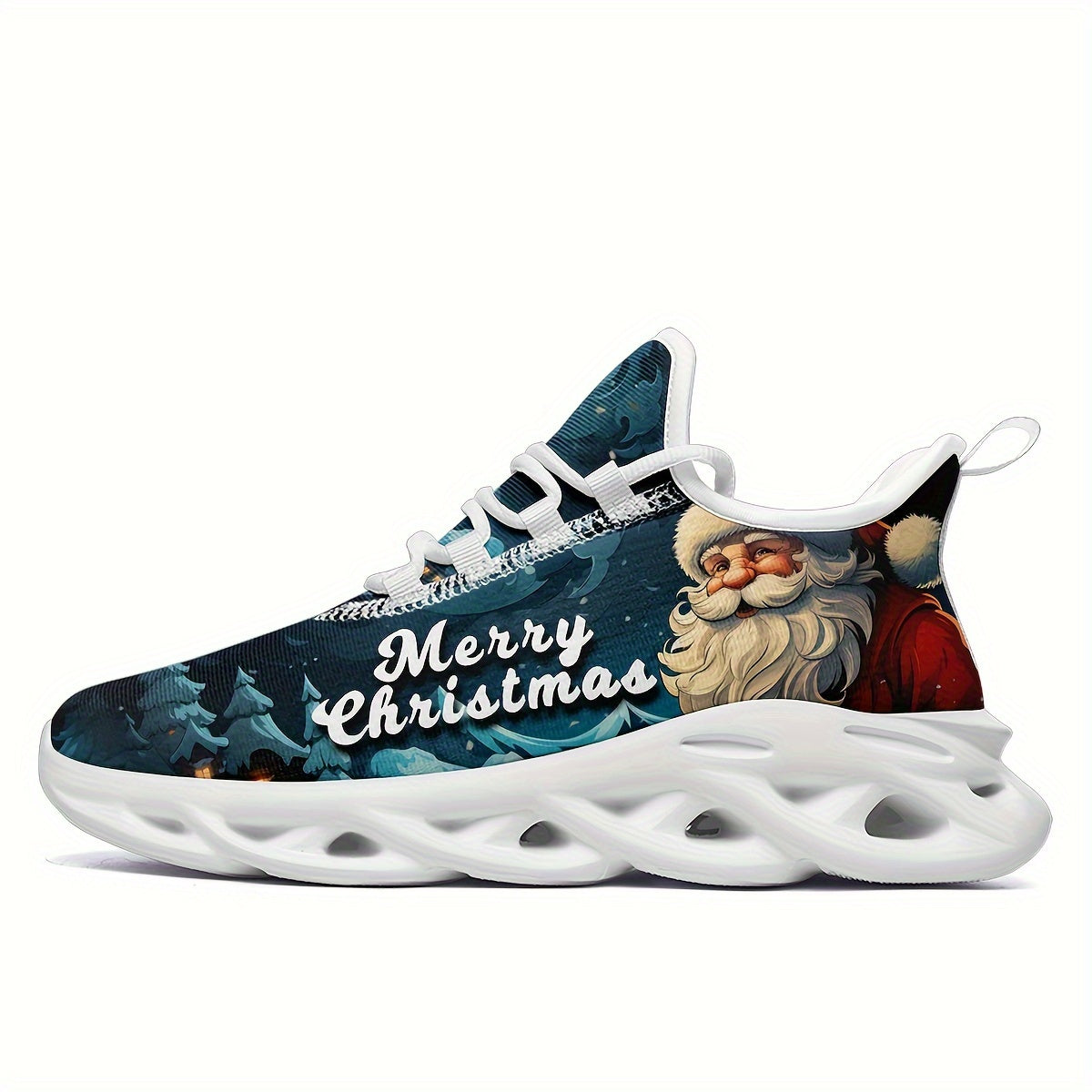 Men's Christmas Style Breathable Blade Type Running Shoes - Comfy Cushioned Sneakers