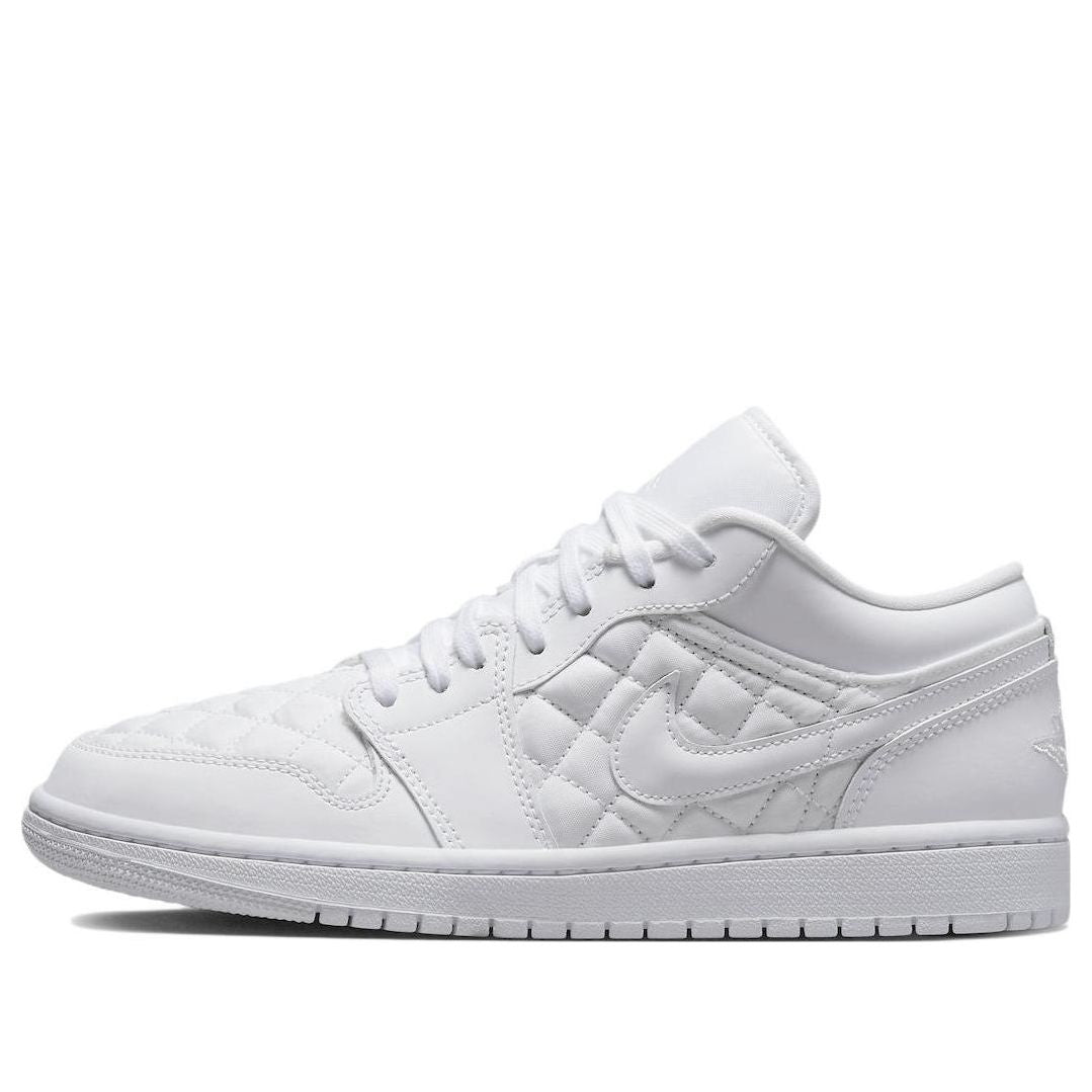 (WMNS) Air Jordan 1 Low 'Triple White Quilted' DB6480-100 Vintage Sportswear