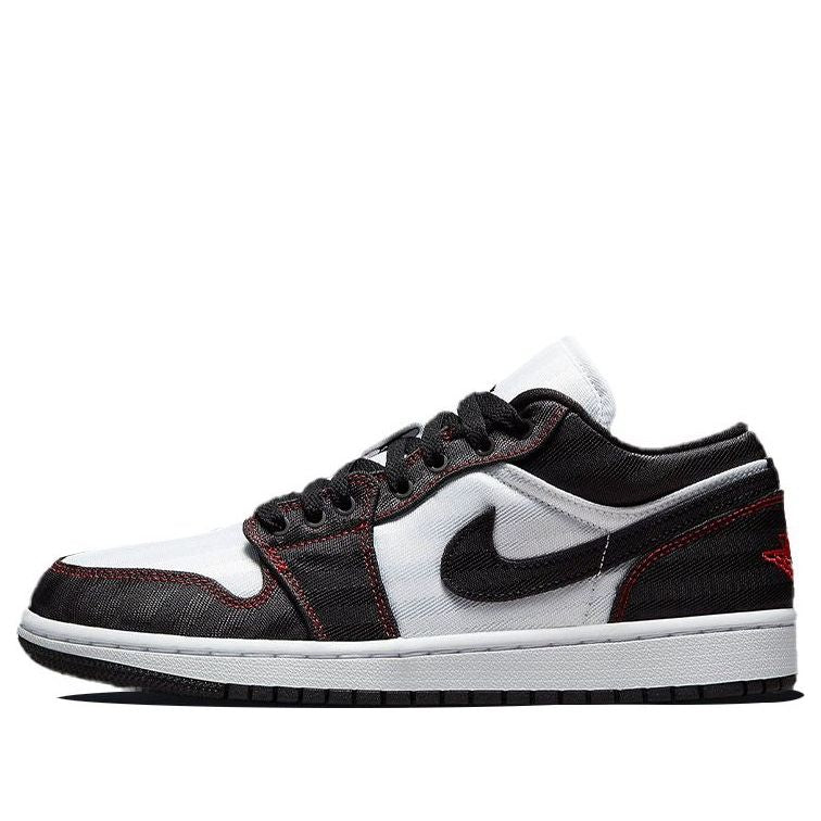 (WMNS) Air Jordan 1 Low SE Utility 'White Black Red' DD9337-106 Signature Shoe